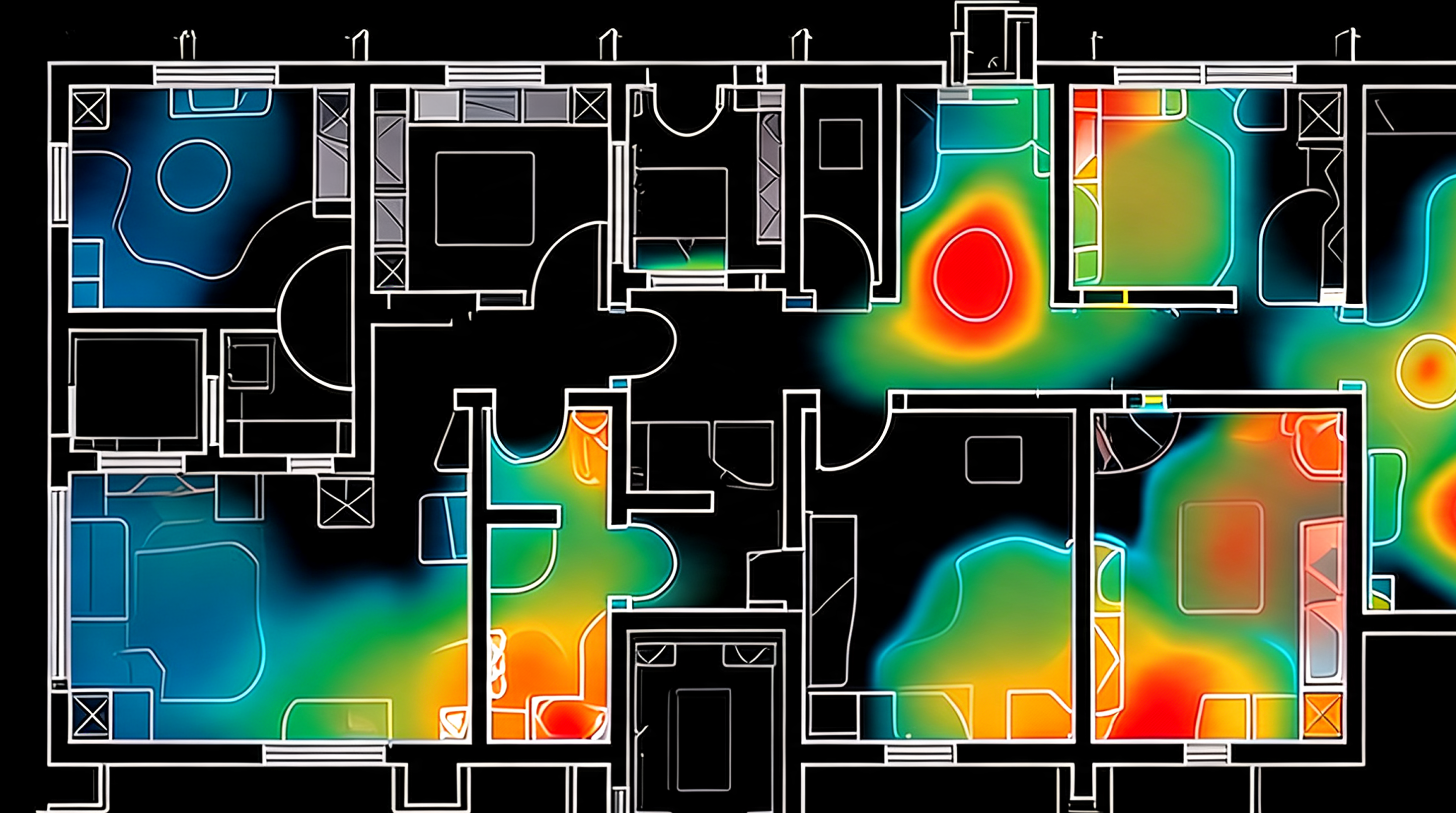 Attention heatmap across a full floor
